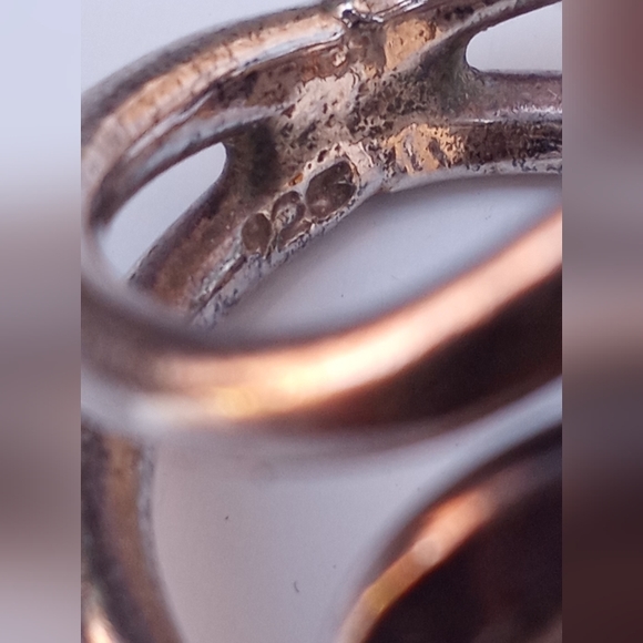 VINTAGE Artisan 925 Silver Green Stone Ring Unique *SALE PRICE THRU  FEB.19 ONLY - Picture 15 of 16